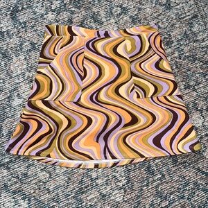 Knitworks Purple and Orange Swirl Mini Skirt